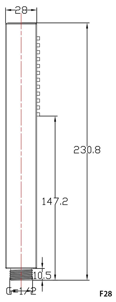 Sapho Sapho, Ručná sprcha, hranatá, 220 mm, ABS/chróm, F28