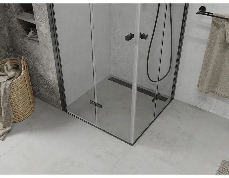 Mexen Lima Duo sprchovací kút 80 x 80 cm, 6mm číre sklo-čierny profil, 856-080-080-70-00-02