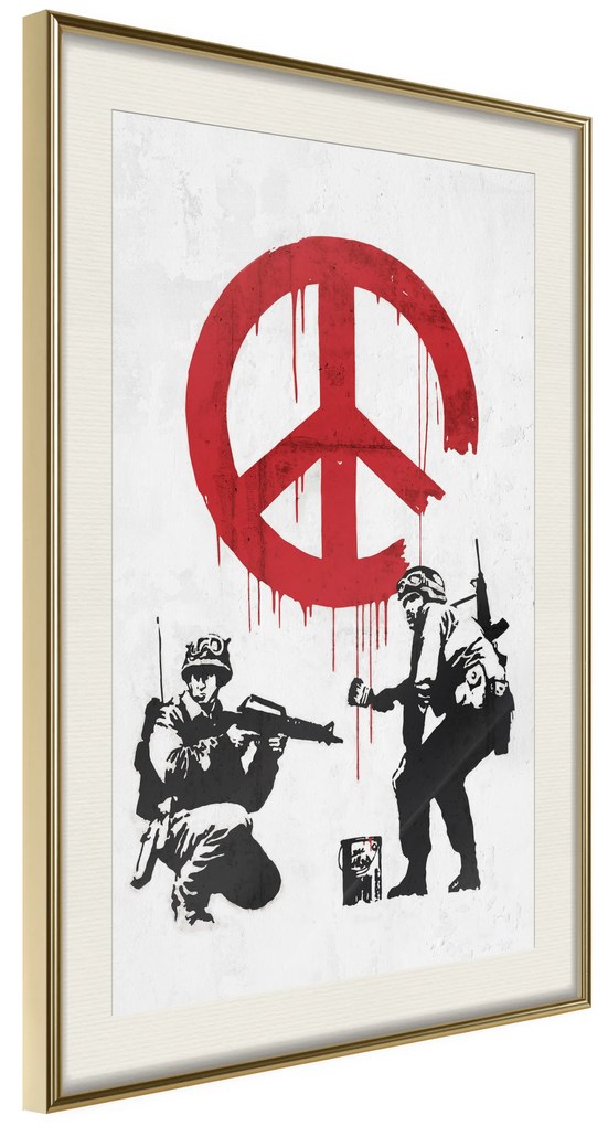 Artgeist Plagát - War and Peace [Poster] Veľkosť: 30x45, Verzia: Zlatý rám s passe-partout