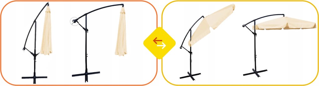 TRENDIE Záhradný slnečník Summer - svetlo béžový 300cm