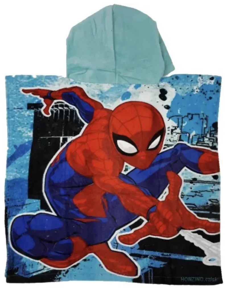 Detské pončo SPIDER MAN modrý 55x110cm Setino Tiahome
