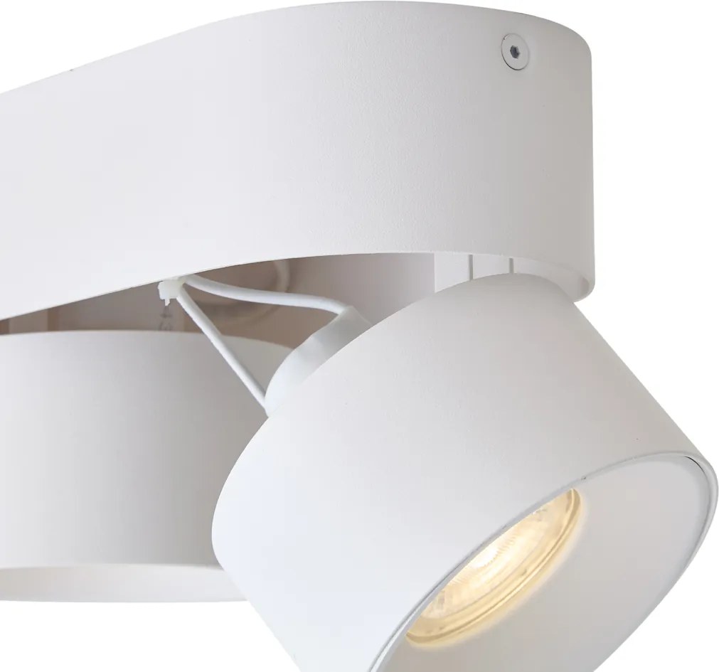 Moderné prisadené bodové svietidlo biele GU10 50mm 2-svetlové naklápacie - Echo