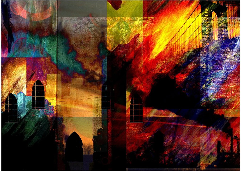 Obraz - Farebná abstrakcia mesta (70x50 cm)