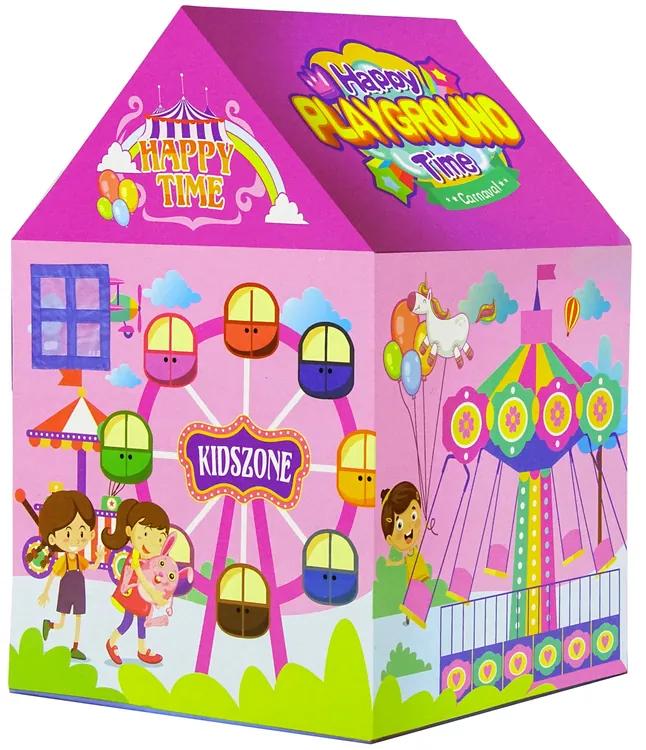 LEAN TOYS Zábavný lunapark stan pre deti 123 cm x 82 cm Ružový