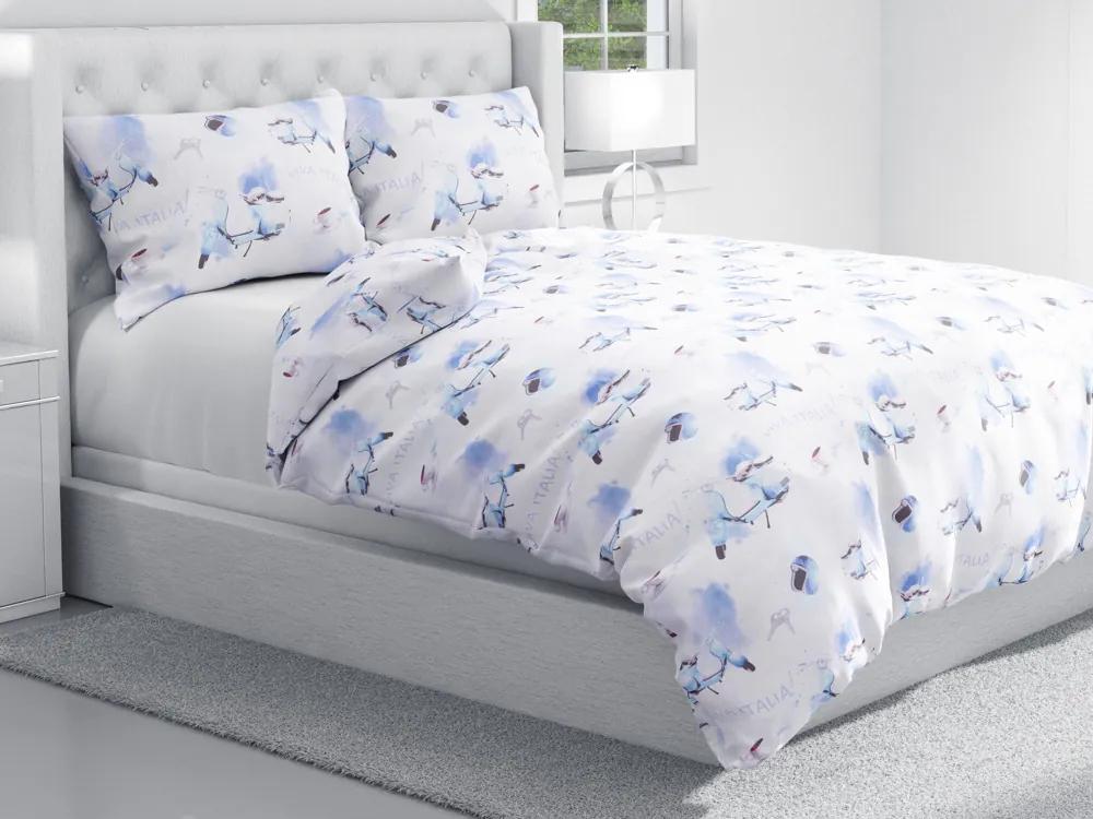 Biante Bavlnené posteľné obliečky Sandra SA-289 Viva Italia modrá Jednolôžko 140x200 a 70x90 cm