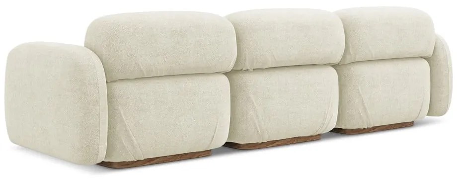 Krémovobiela pohovka z textílie buklé 270 cm Ailani – Makamii