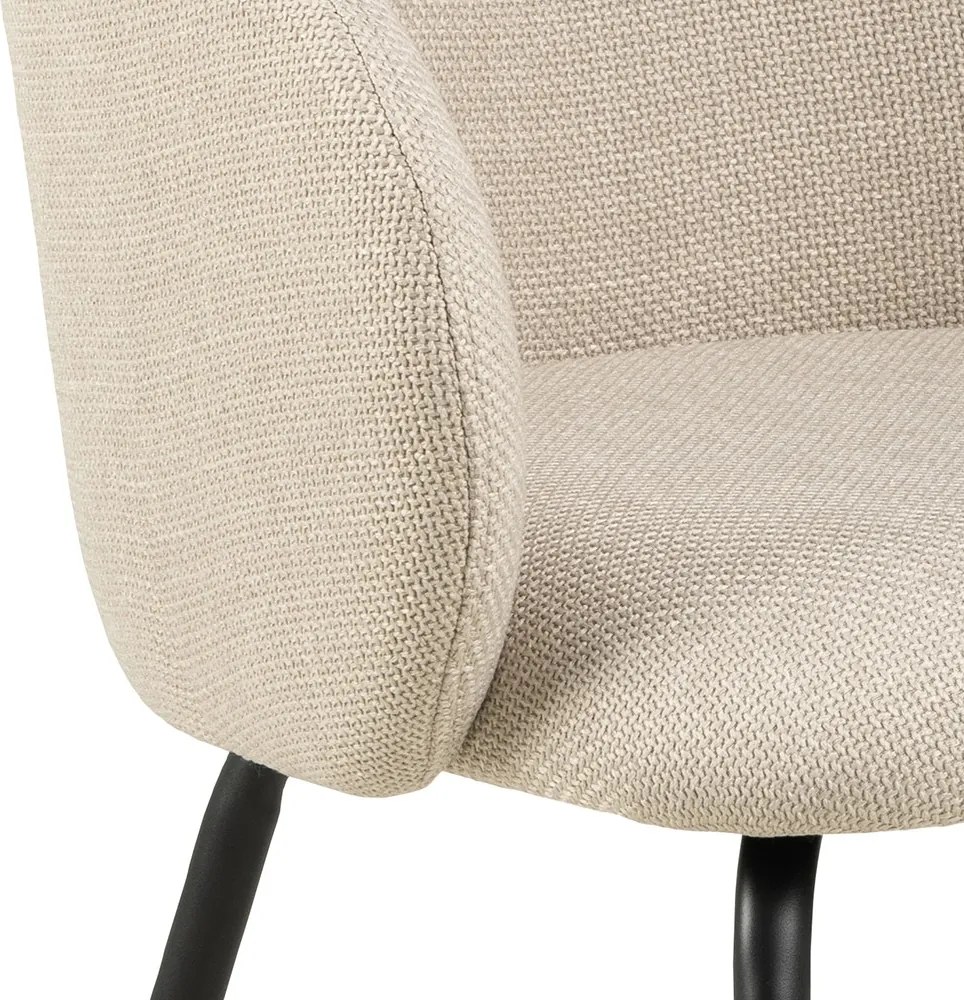 CLARA Béžová (látka Monza 24)/čierne nohy – MODERNÁ ČALÚNENÁ KRESLOVÁ STOLIČKA DO OBÝVAČKY/JEDÁLNE/KANCELÁRIE LOFT