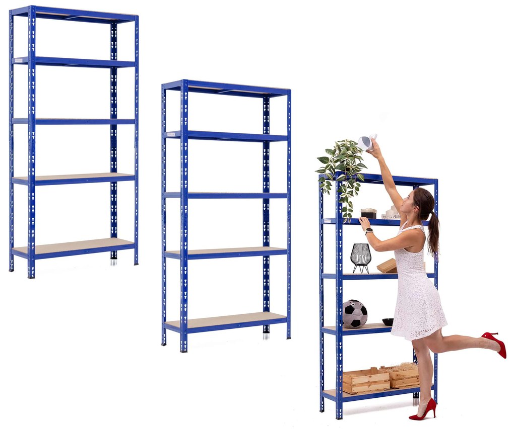 Balíček 3xSUPER EKO HIT - Policový regál Trestles RNDU-KUI 1800x900x300, nosnosť 875 kg, 5 políc Farba: červená