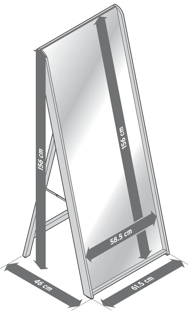 Stojace zrkadlo s rámom z bambusu