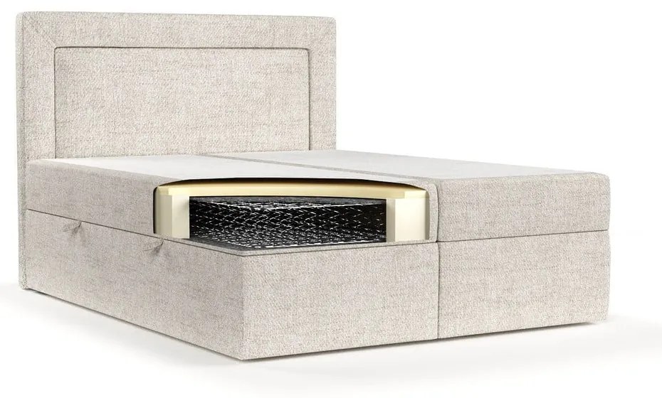 Krémovobiela boxspring posteľ s úložným priestorom 140x200 cm Imagine – Maison de Rêve
