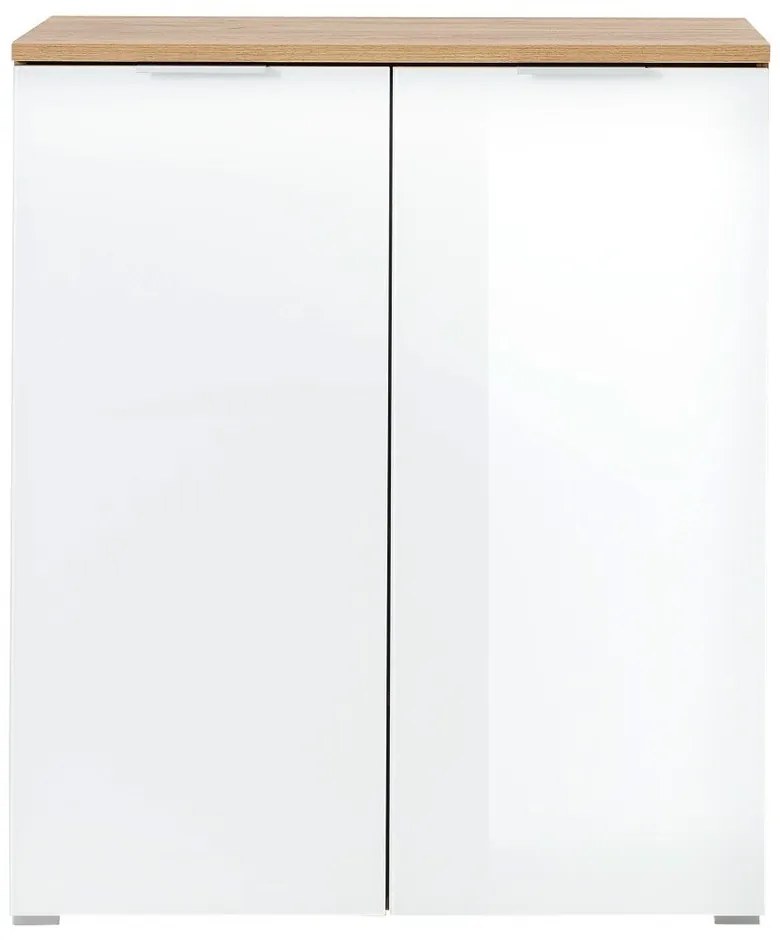 Biela skrinka na topánky v dekore duba Telde - Germania