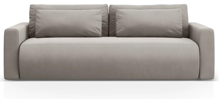 Svetlosivá zamatová rozkladacia pohovka s úložným priestorom 238 cm Belfast – Cosmopolitan Design