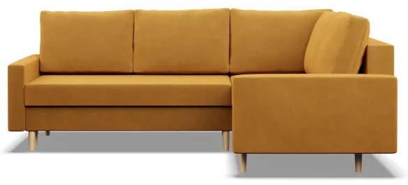 Rohová rozkladacia sedačka BLANK Elegant pravá, žltá