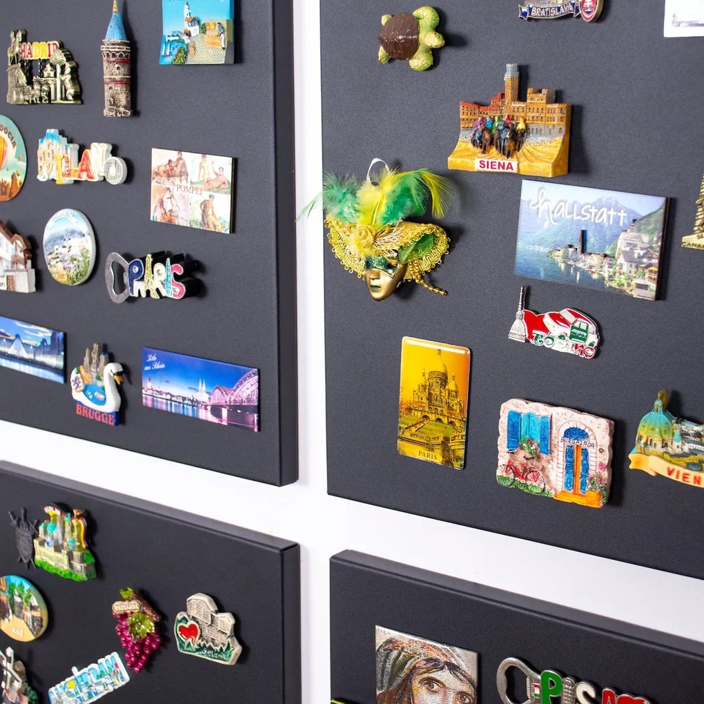 Toptabule.sk  Bezrámové tabule na magnetky čierne - SET 4ks 40x40 cm