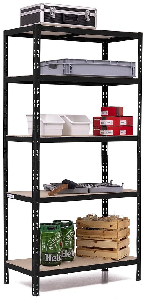 SUPER HIT - Policový regál 1800x900x450 čierny