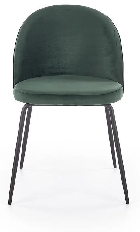 Jedálenská stolička K314 - tmavozelená / čierna
