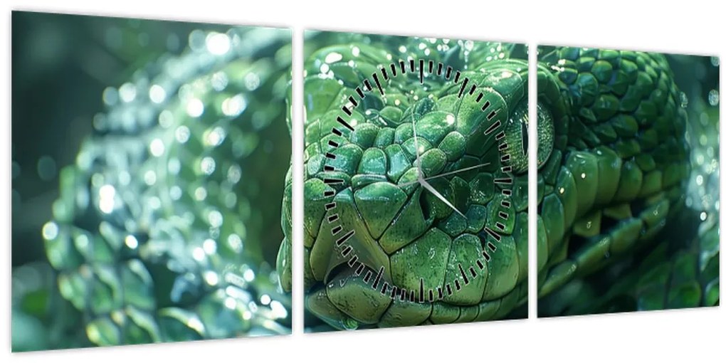 Obraz - Portrét hada (s hodinami) (90x30 cm)