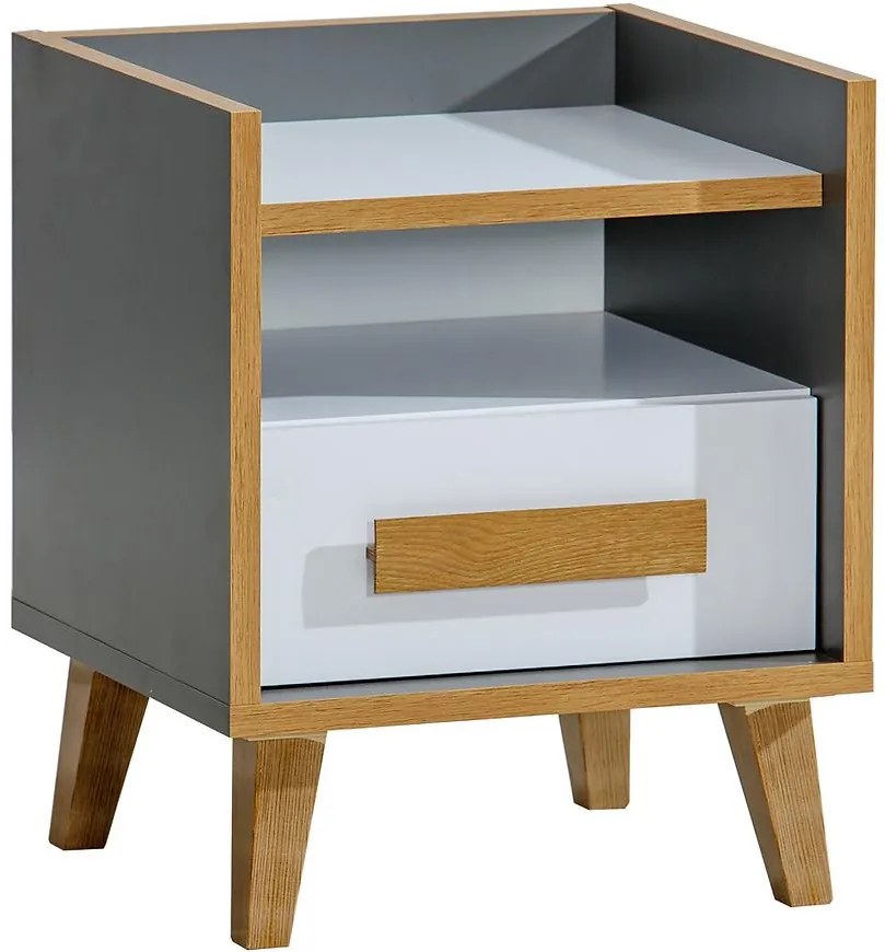 Nočný stolík W11 Werso Riviera/Biely/Antracyt
