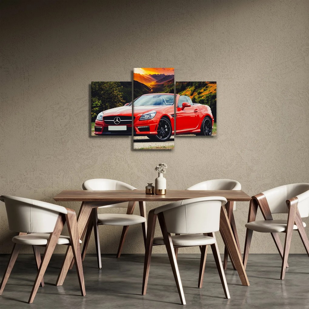 Obraz - červený Mercedes (90x60 cm)