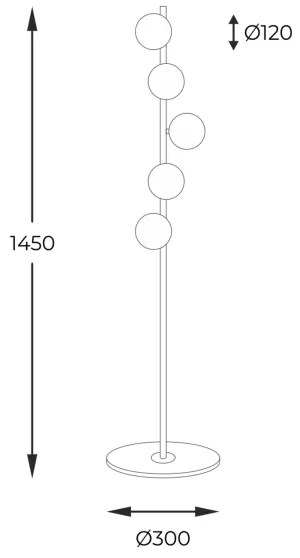 Zuma Line 5649 - Stojacia lampa ALI 5xG9/40W/230V