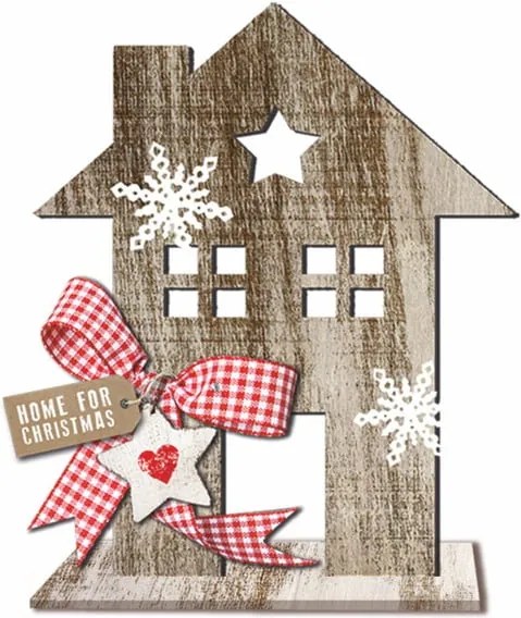 Drevená vianočná dekorácia PPD House Country Xmas, výška 20 cm