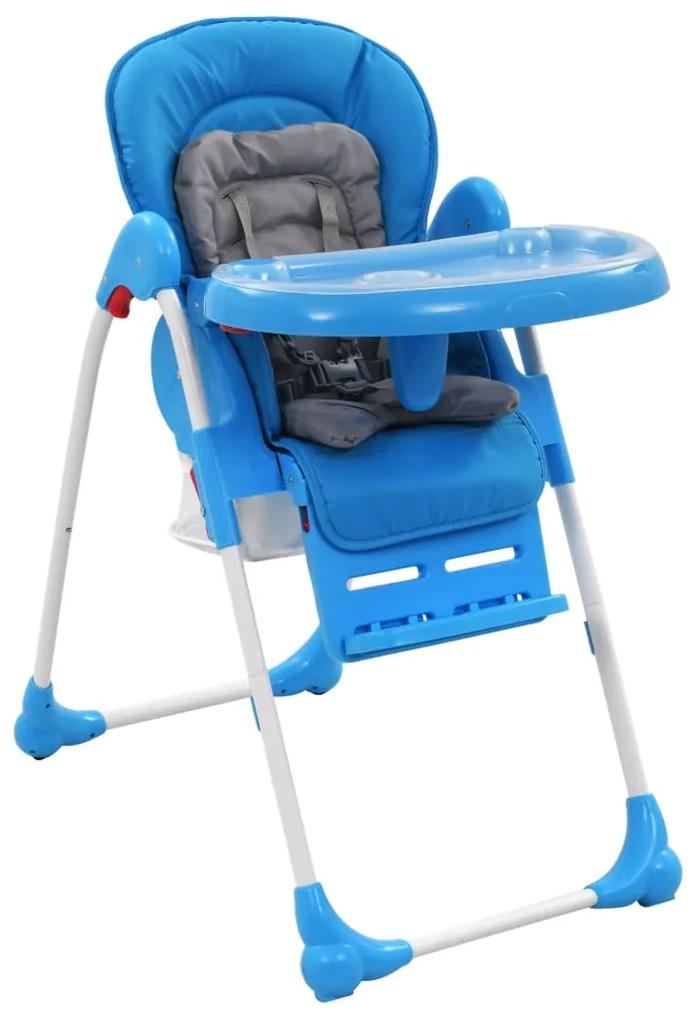 vidaXL Vysoká detská jedálenská stolička modrá a sivá