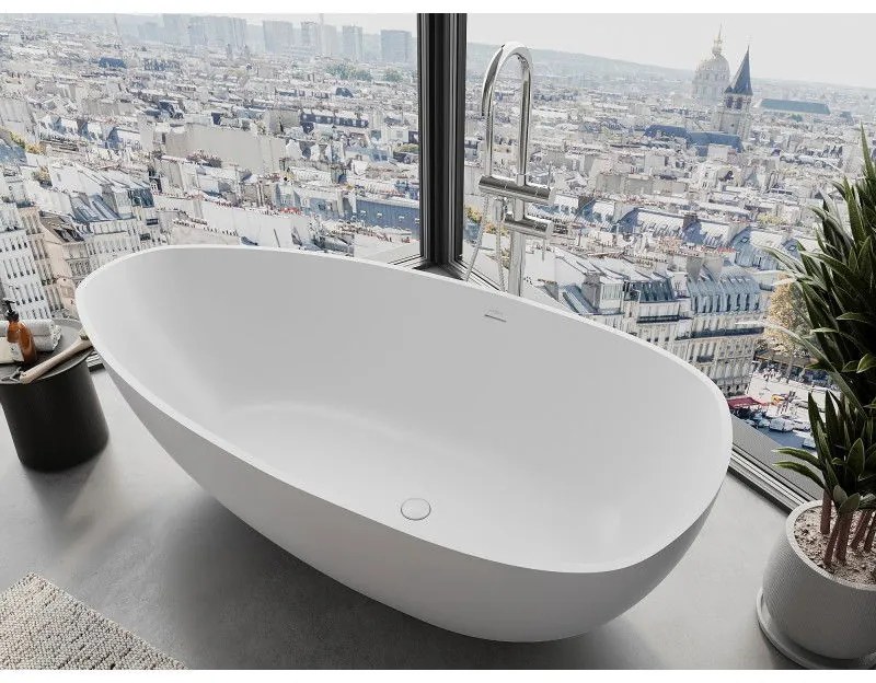 Mexen Imola, voľne stojaca vaňa z konglomerátu 170 x 88 cm, biela matná, 57281708500