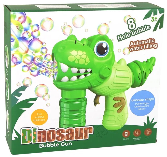 Lean Toys Bublifuk v tvare Dinosaura – zelený