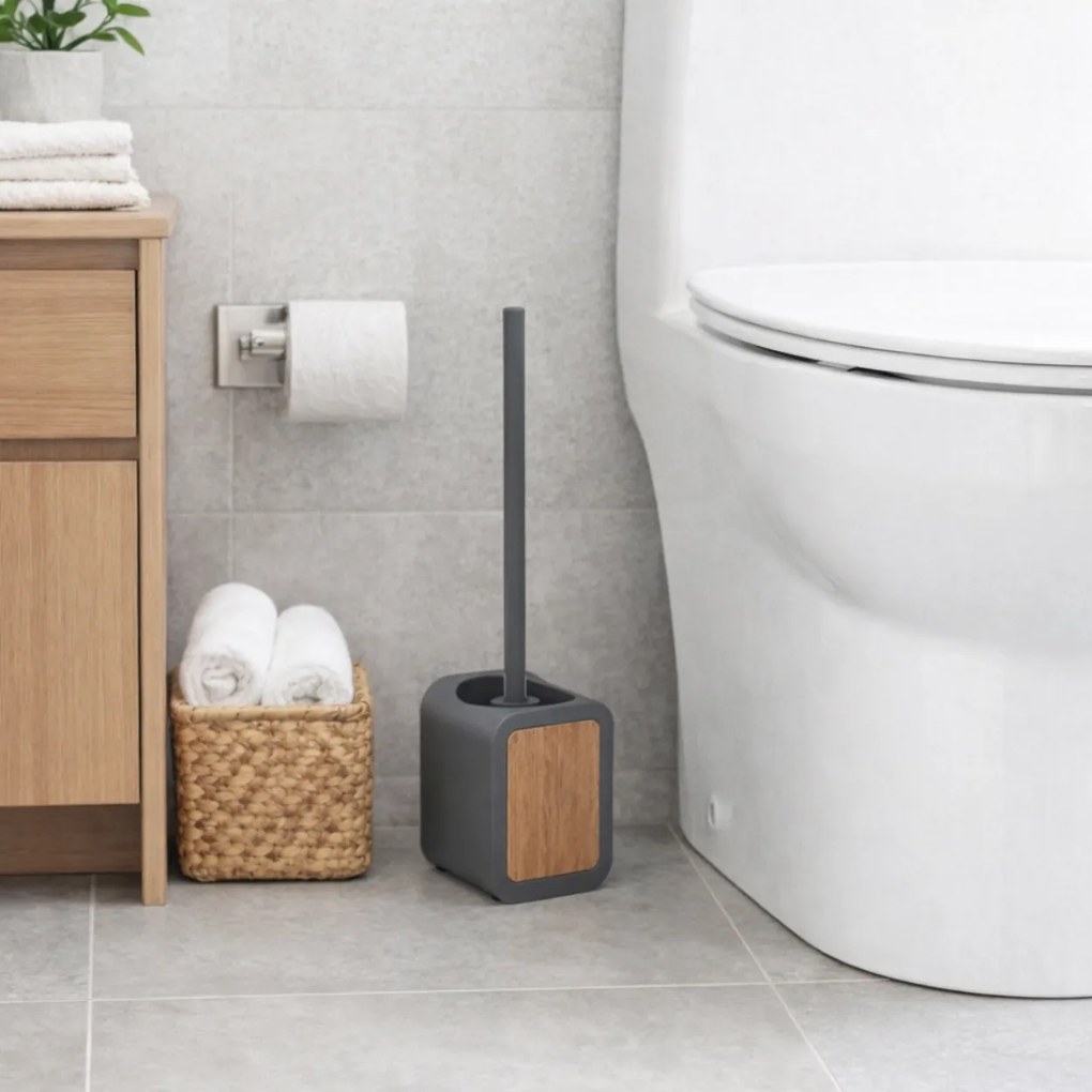 WC kefa Tempesti, sivá/s drevenými prvkami