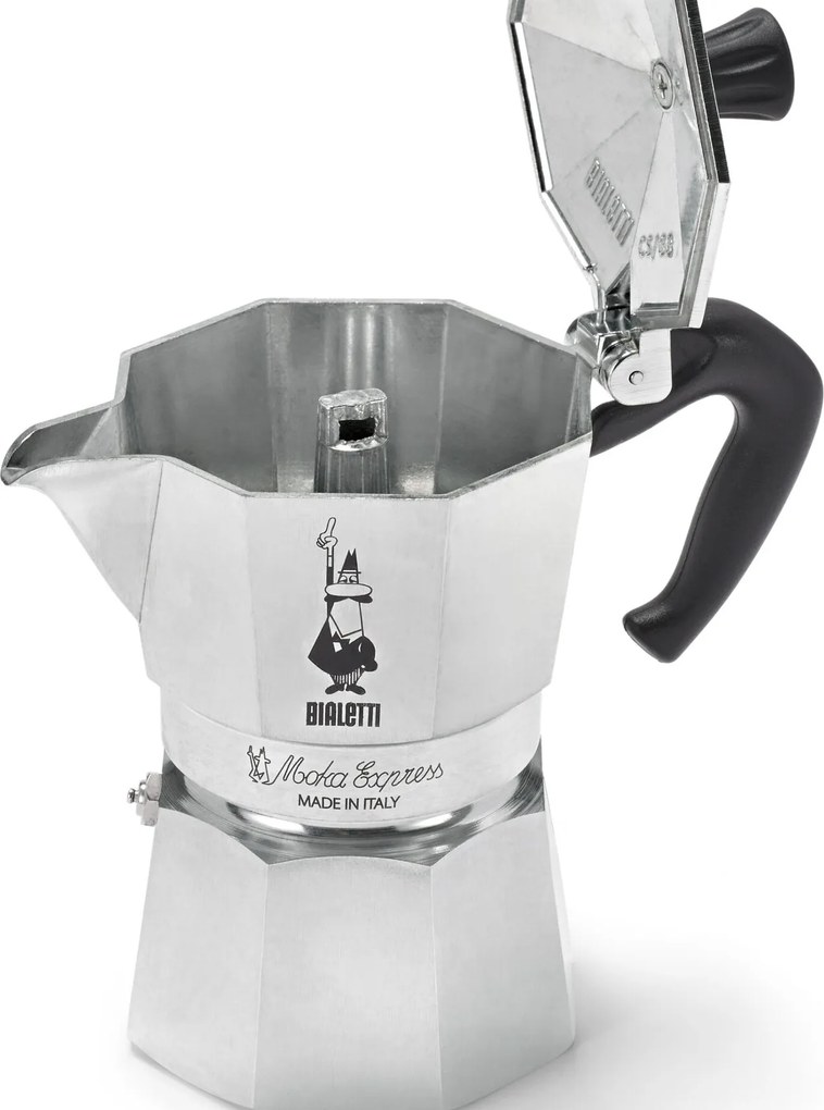 Kávovar na moka kávu Bialetti Moka Express, 130 ml, strieborný