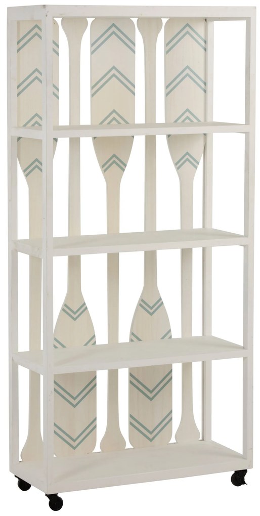 Biely drevený policový regál s pádlami Paddles - 80 * 35 * 172 cm
