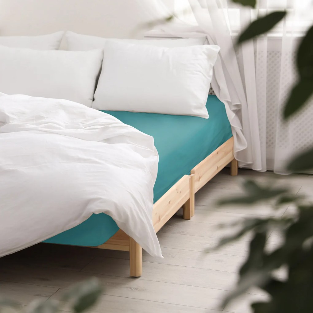 SATÉNOVÉ PRESTIERADLO 120X200 CM TMAVOTYRKYSOVÉ