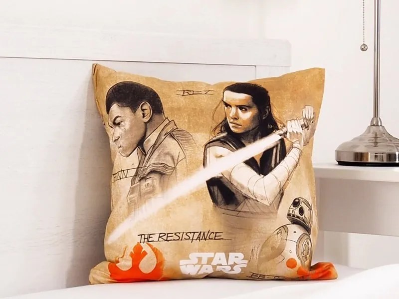 Jerry Fabrics Detský vankúšik Star Wars Finn &amp; Rey 40x40