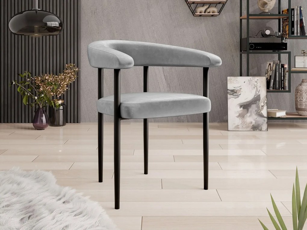 Čalúnená jedálenská stolička Ezukto, Dostupné poťahy: Magic Velvet 2219, Farby: čierna