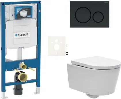 Závesný WC set Geberit do ľahkých stien / predstenová + WC SAT Brevis SIKOGESBRES20BL