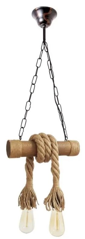 Luster na reťazi KOS 2xE27/60W/230V buk