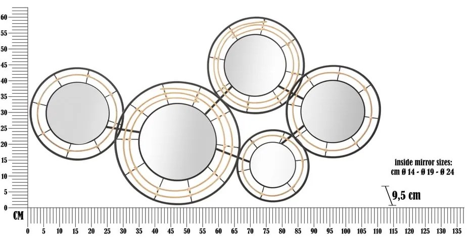 Kovová nástenná dekorácia 111x59 cm Oporto - Mauro Ferretti
