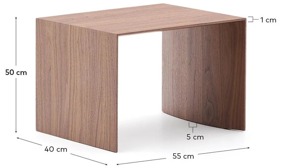 Odkladací stolík v dekore orecha 40x55 cm Litto – Kave Home