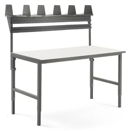 Dielenský stôl Cargo, 1600x750 mm, vrchná polica + 2 koľajnice