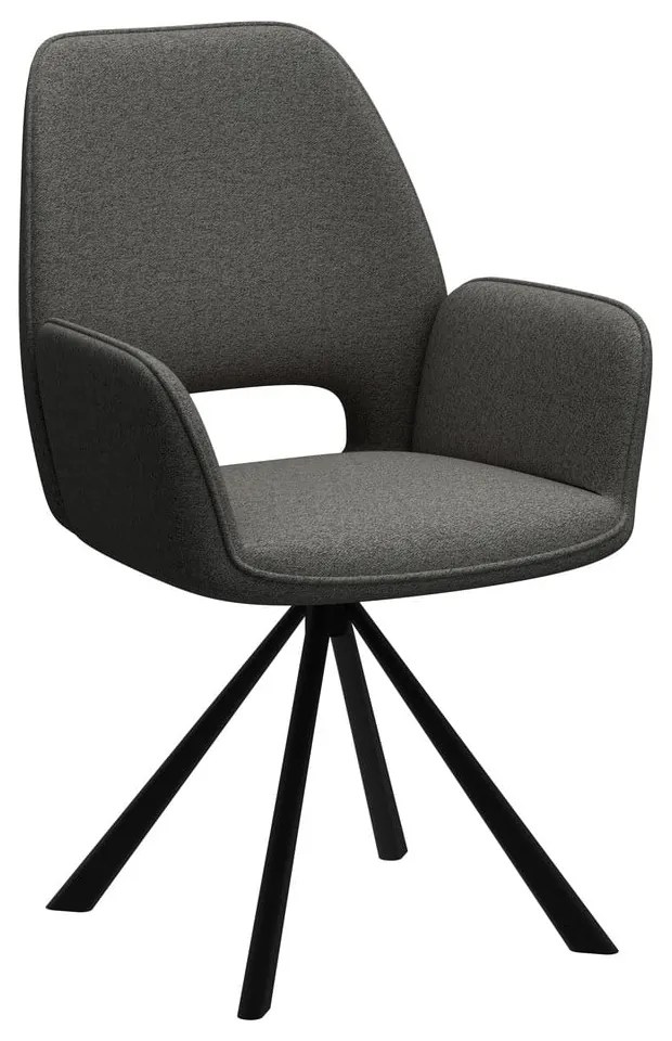 Tmavosivé jedálenské kreslo s podrúčkami Graham – Actona