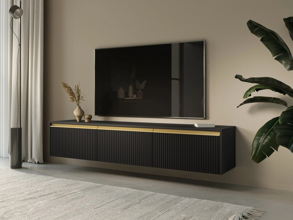 Televízny stolík Royal II 180 cm čierny/zlatý