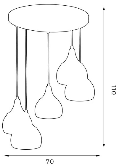 Luster na lanku AKTAN 5xE27/60W/230V čierna guľatý