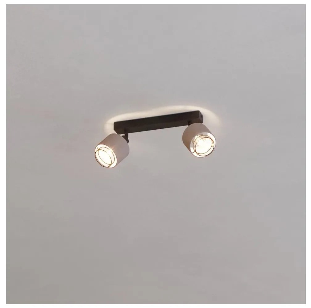 Eglo 43657 - Nástenné svietidlo ROSLEY 2xE14/40W/230V čierna/béžová