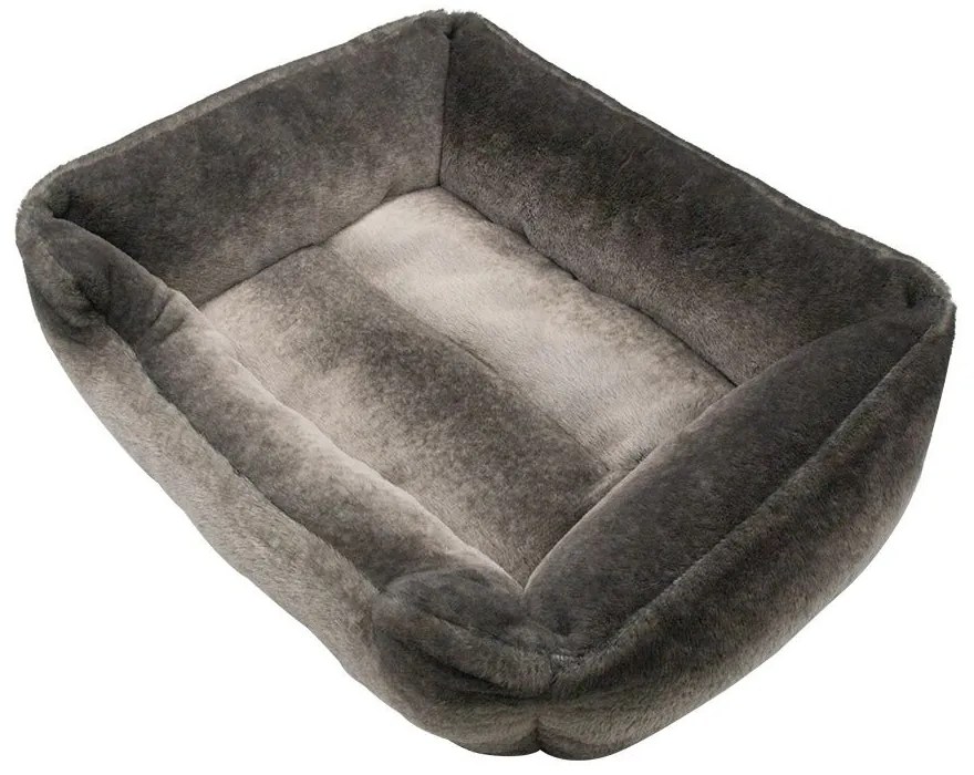 Hnedý chlpatý pelech pre psíka alebo mačičku Grizzly - 58*48*18 cm