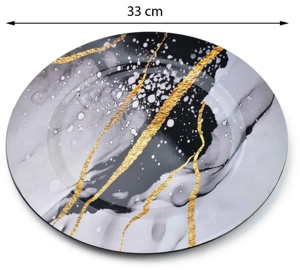 Podložka pod tanier Blanche Drops 33 cm mramorová