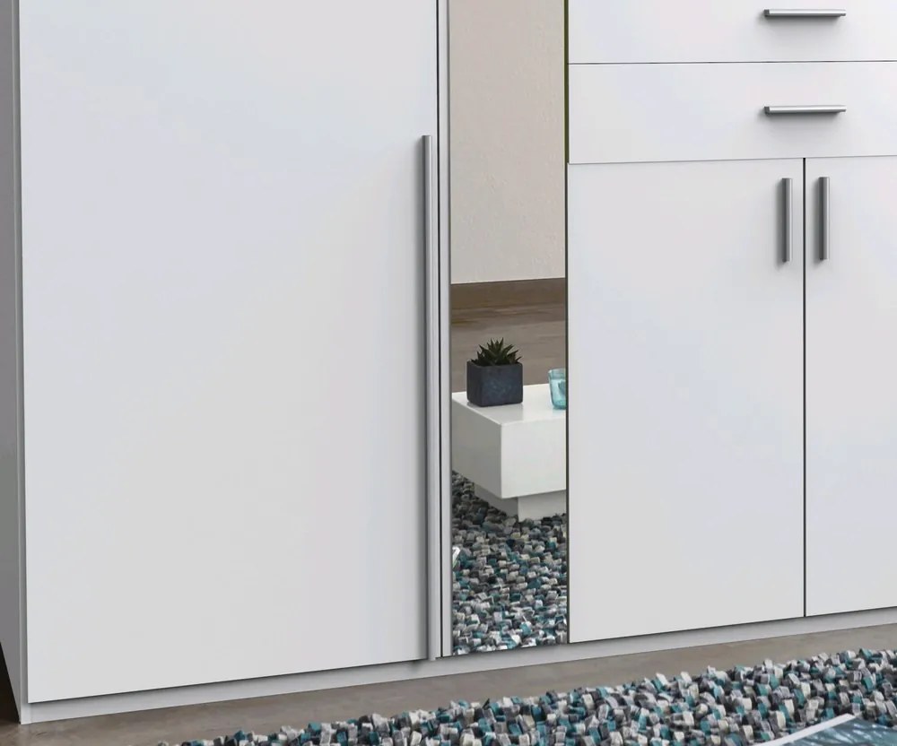 Šatníková skriňa Vanea, 270 cm, biela