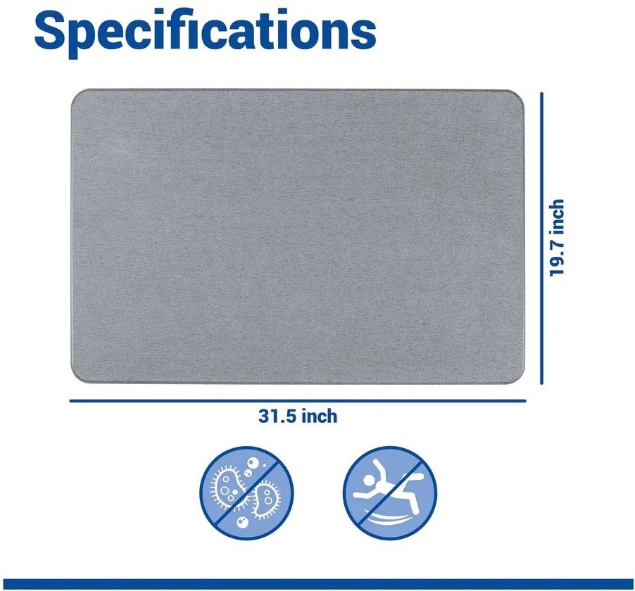 Sivá kúpeľňová predložka z kremeliny 50x80 cm Simi – Wenko