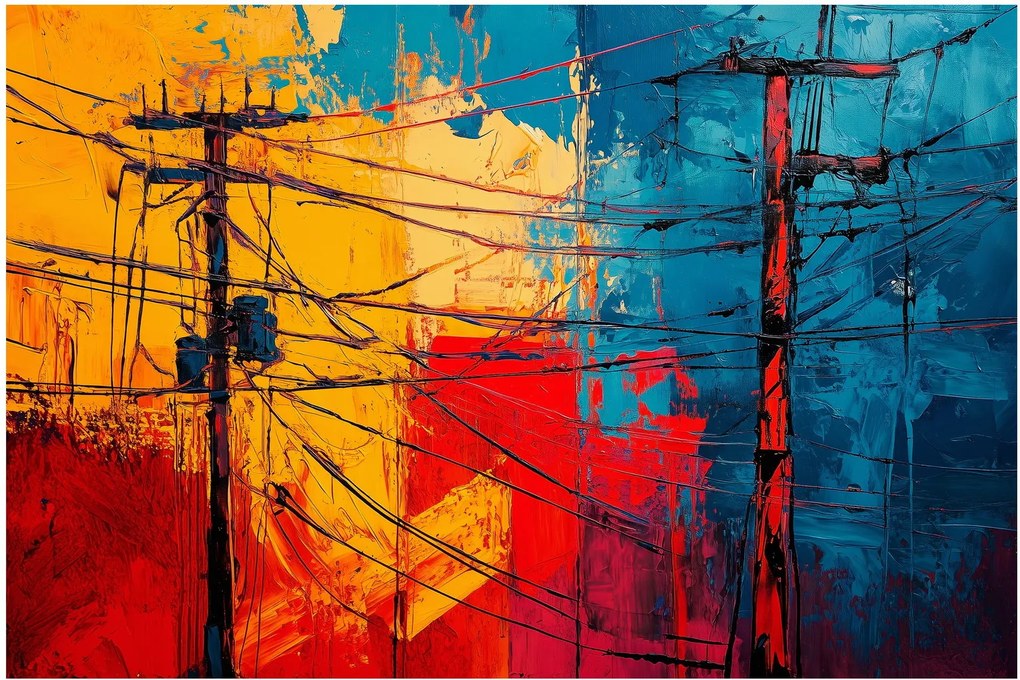 Obraz - Abstraktné elektrické vedenie (90x60 cm)