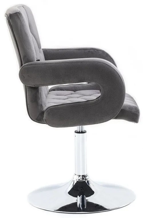 LuxuryForm DESIGN Stolička BOSTON VELUR na striebornom tanieri - sivá