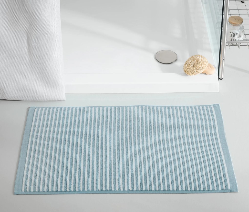 Kvalitná predložka pred sprchovací kút, modrá